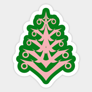 Pink Christmas Tree Sticker